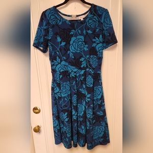 LULAROE amelia dress. Blue/teal. Size large